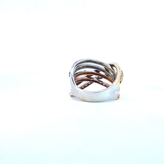 10K Yellow, White and Rose Gold Three Tone Diamond Ring