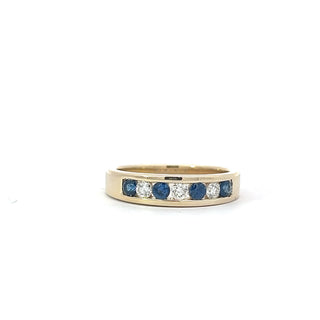 10K Yellow Gold 0.18cttw Sapphire and Diamond Ring