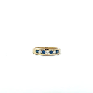 10K Yellow Gold 0.18cttw Sapphire and Diamond Ring