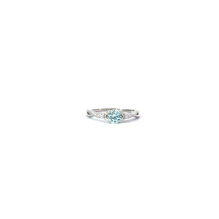 925 Silver Synthetic Gemstone and CZ Ring