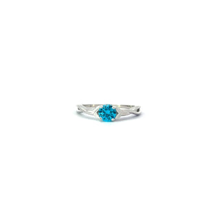 925 Silver Synthetic Gemstone and CZ Ring