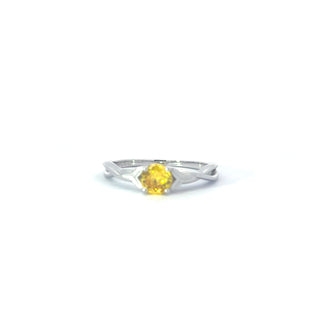 925 Silver Synthetic Gemstone and CZ Ring