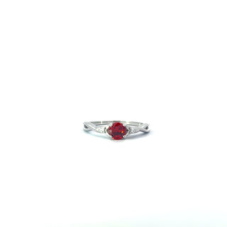 925 Silver Synthetic Gemstone and CZ Ring
