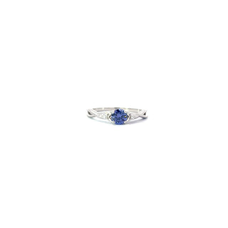 925 Silver Synthetic Gemstone and CZ Ring