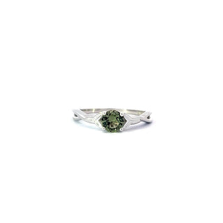 925 Silver Synthetic Gemstone and CZ Ring