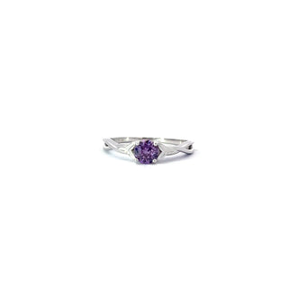 925 Silver Synthetic Gemstone and CZ Ring