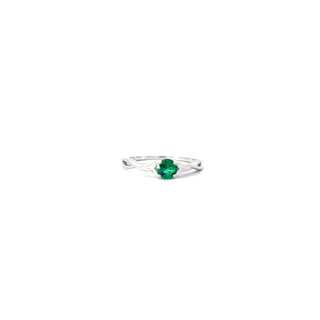 925 Silver Synthetic Gemstone and CZ Ring