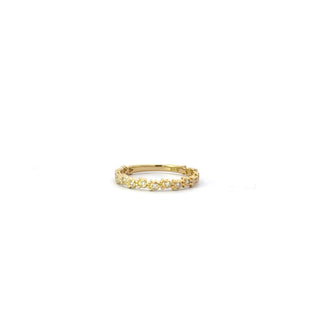 10K Yellow Gold 0.06cttw Diamond Ring, Paw Prints Band