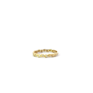 10K Yellow Gold 0.06cttw Diamond Ring, Paw Prints Band