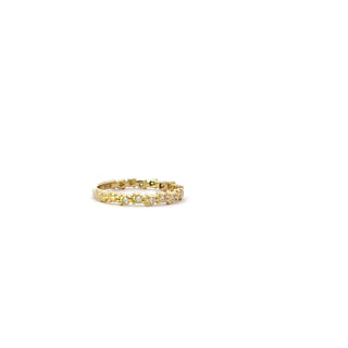 10K Yellow Gold 0.06cttw Diamond Ring, Paw Prints Band