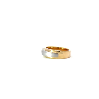 14K Yellow and White Gold 0.50ct Maple Leaf Diamond Men's Ring