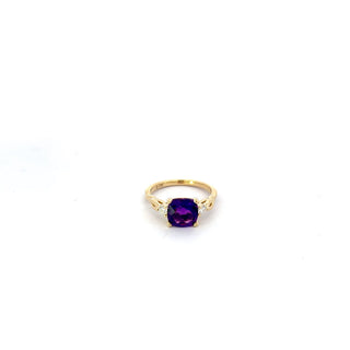 10K Yellow Gold with Amethyst Canadian Ring