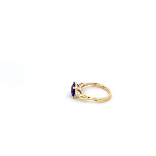 10K Yellow Gold with Amethyst Canadian Ring