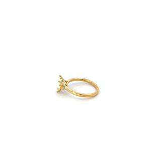 10K Yellow Gold with Opal Gemstone Maple Leaf Diamond Ring