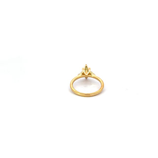 10K Yellow Gold with Opal Gemstone Maple Leaf Diamond Ring