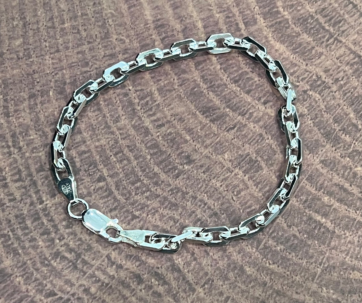 925 Sterling Silver 5.5mm Rolo Link Bracelet  -  8.25 Inches