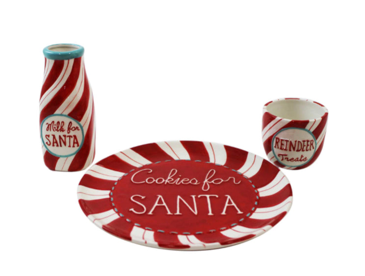 3 Piece Cookie Plate / Bottle / Treat Bowl