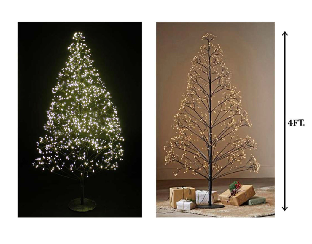 Árbol de Navidad negro con micropuntos LED de 120 cm (4 pies)