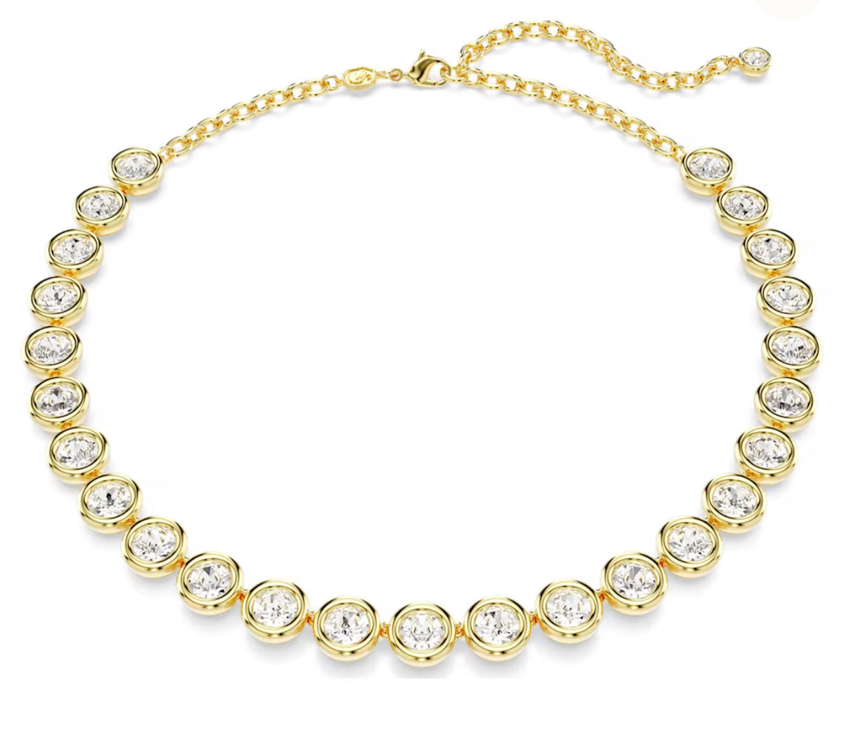 Swarovski -Collar Imber, Talla redonda, blanco, Baño tono oro - 5682585