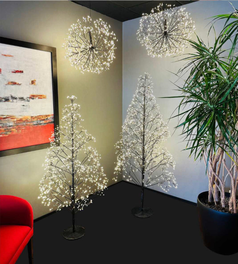 Árbol de Navidad negro con micropuntos LED de 120 cm (4 pies)