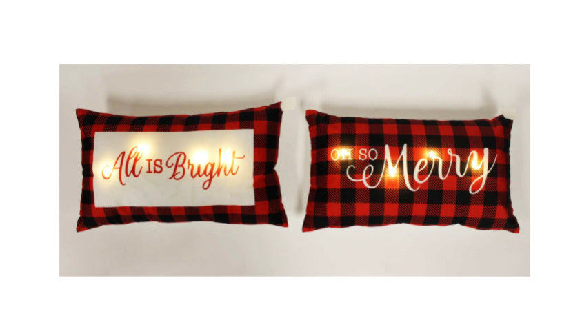 2 Piece LED Pillow Set - Merry &amp; Bright