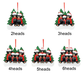Adorno personalizado para árbol de Navidad de la familia de osos