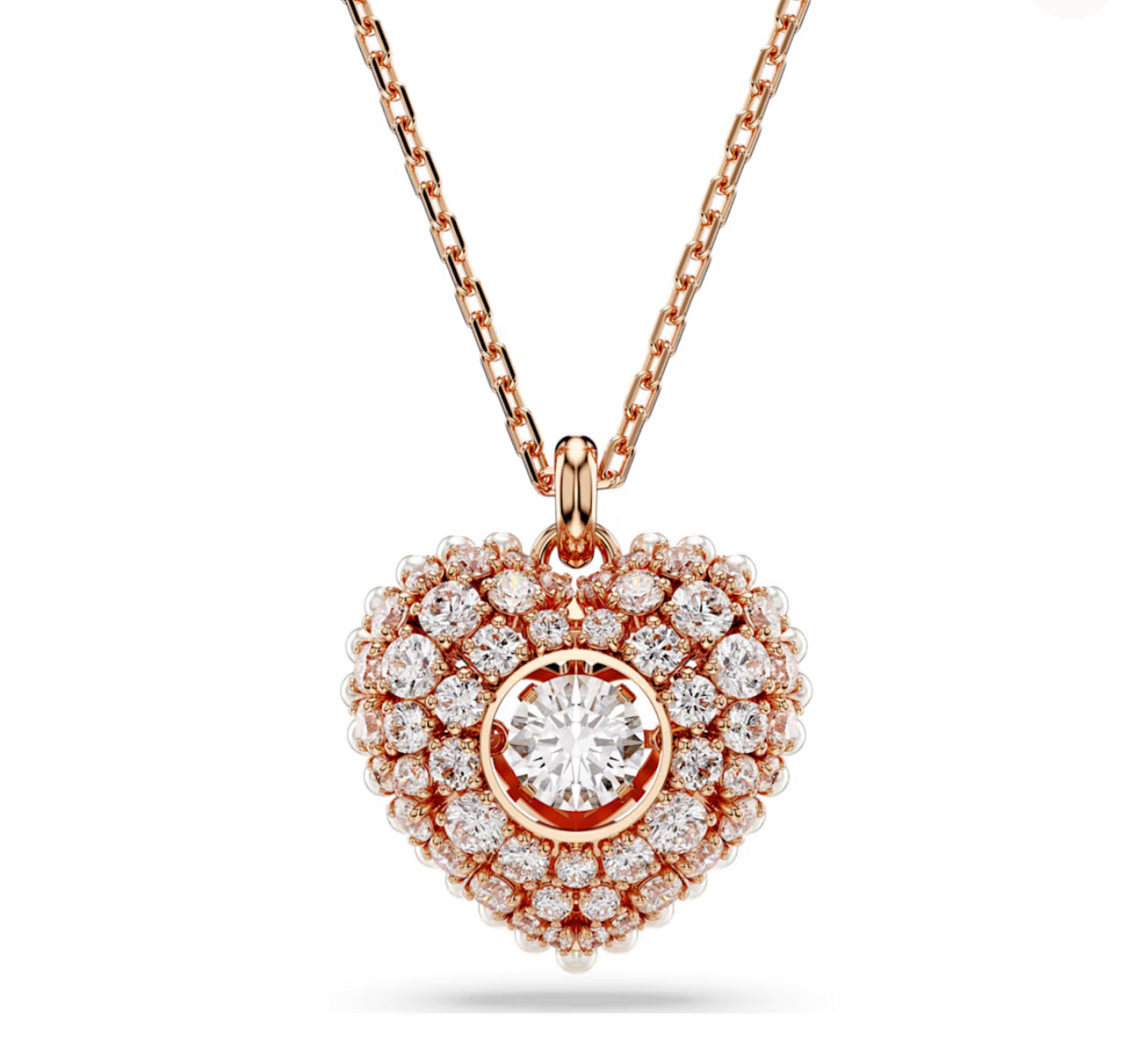 Swarovski - Next Hyperbola pendant, Heart, White, Rose gold-tone 