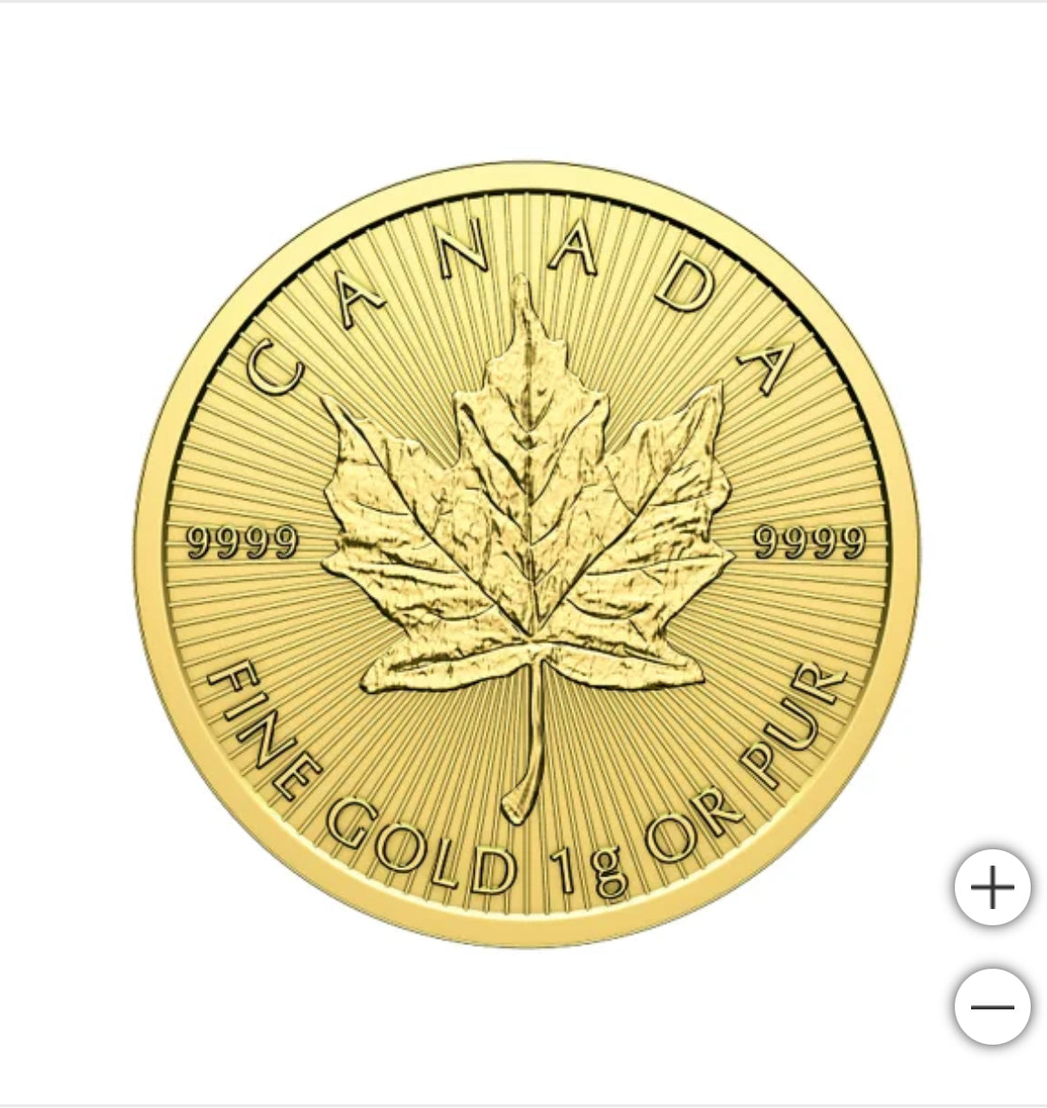 25 x 1g 2025 Canadian Maple Leaf Gold Coins