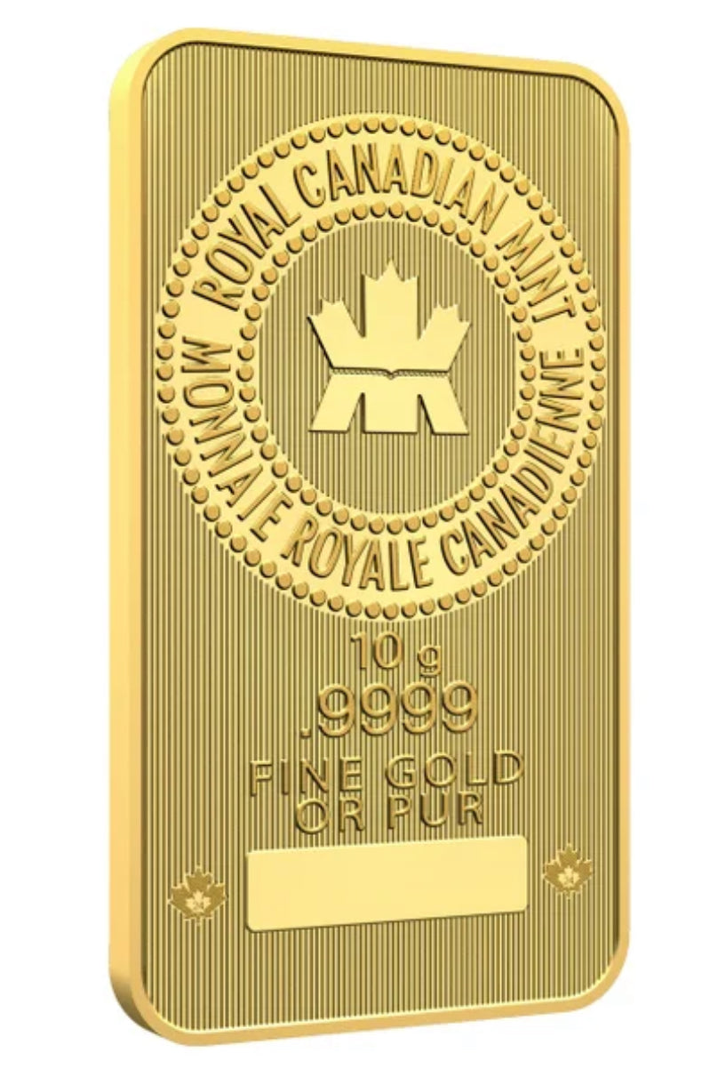 10g Royal Canadian Mint 9999 Gold Bar-New In Assay