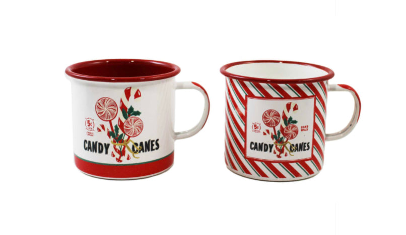 2 Piece Mug Set - Candy Canes