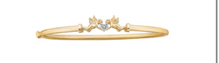 10K Yellow Gold 0.03cttw Diamond Cherub Ring, size 6