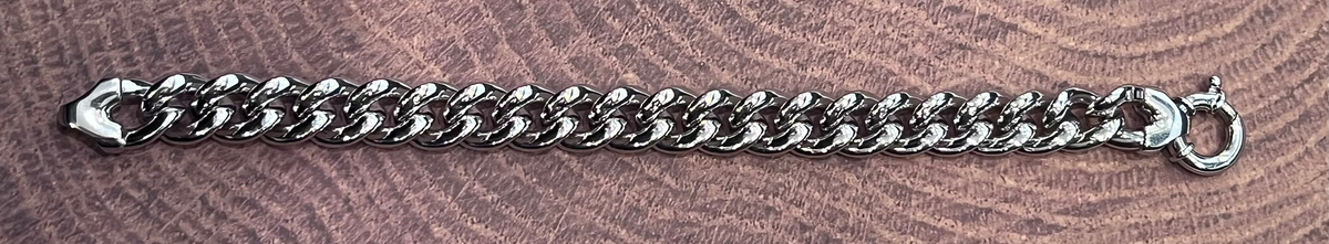 925 Sterling Silver 10.0mm Curb Bracelet  -  7.5 Inches