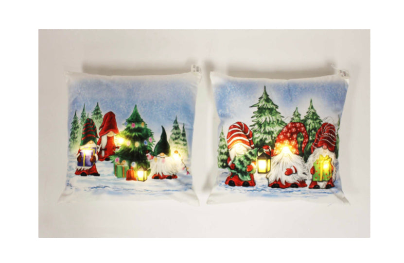 2 Piece LED Pillow Set - Gnomes