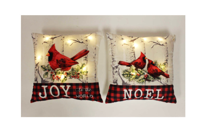 2 Piece LED Pillow Set - Joy &amp; Noel