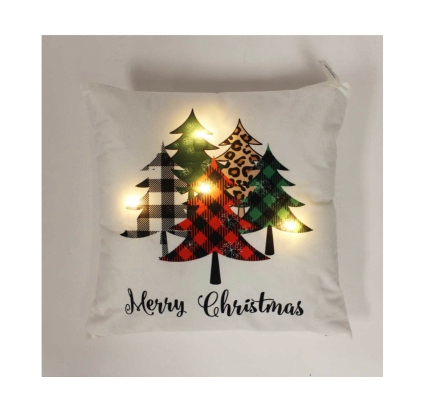 LED Merry Christmas Pillow