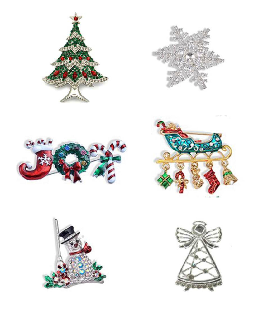 Broche/pin navideño de cristal: se vende por separado