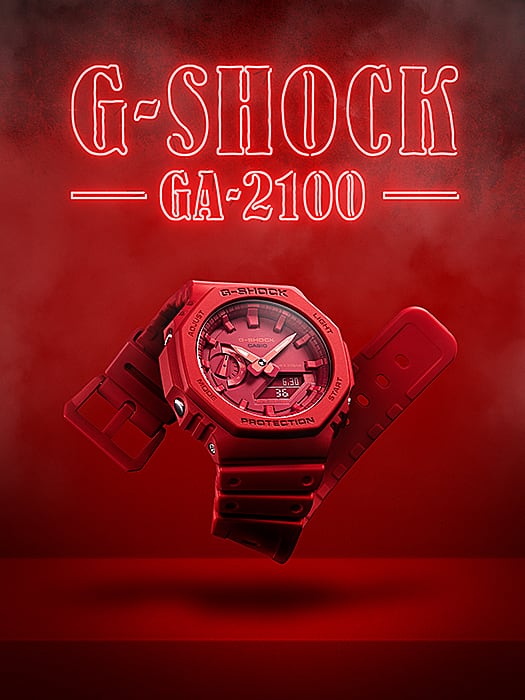 Casio G-Shock Analog Digital Watch Red, GA-2100-4A