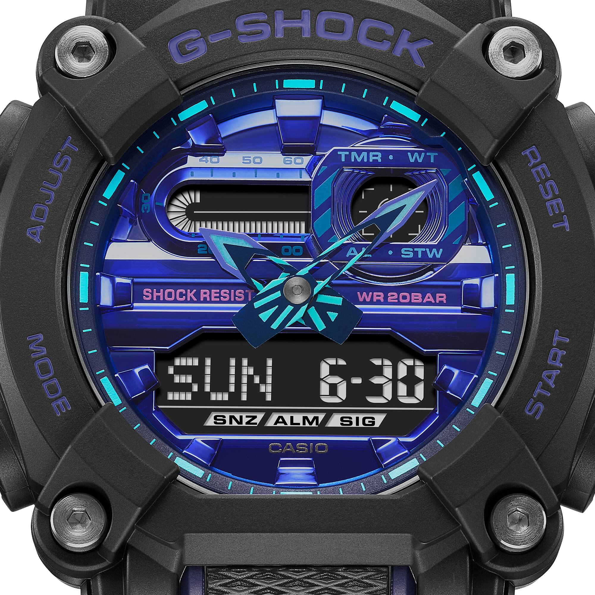 Casio G-Shock Analog Digital Watch, Virtual Blue Series GA900VB-1A