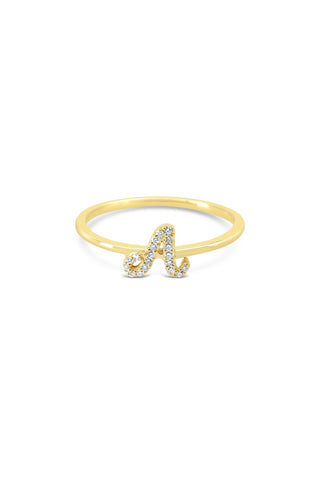 10K Yellow Gold Initial Lab Grown Diamond Rings