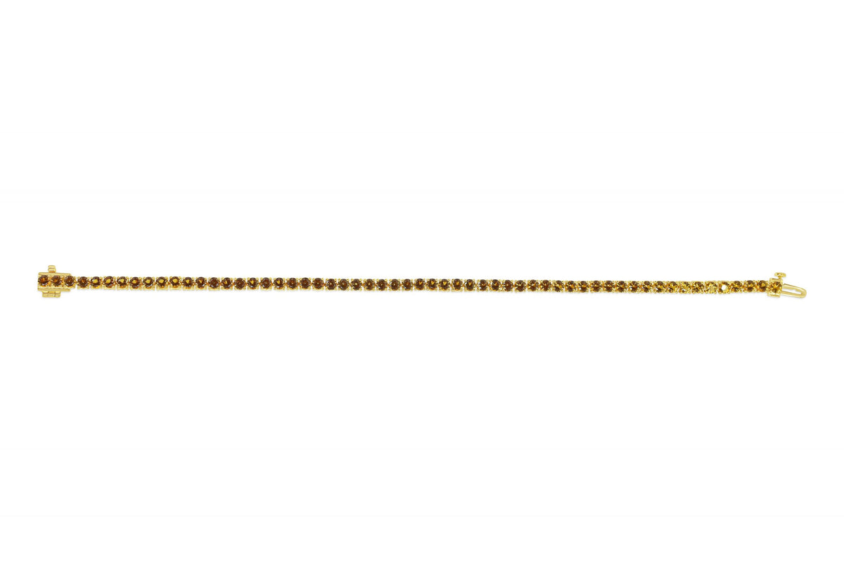 Sterling Silver with 14K Gold Plate Lab Created Citrine  Bracelet - November Birthstone