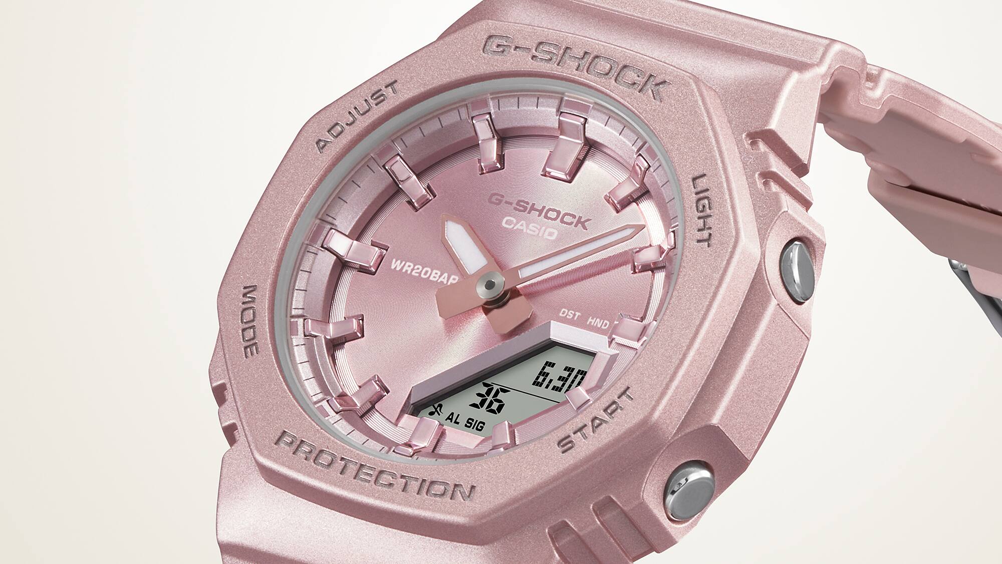 Casio G-Shock Women's Analog Digital Watch GMA-P2100ST-4A, Pearlescent Pink