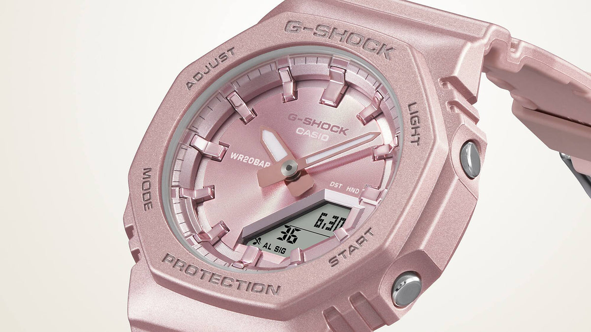 Casio G-Shock Women&#39;s Analog Digital Watch GMA-P2100ST-4A, Pearlescent Pink