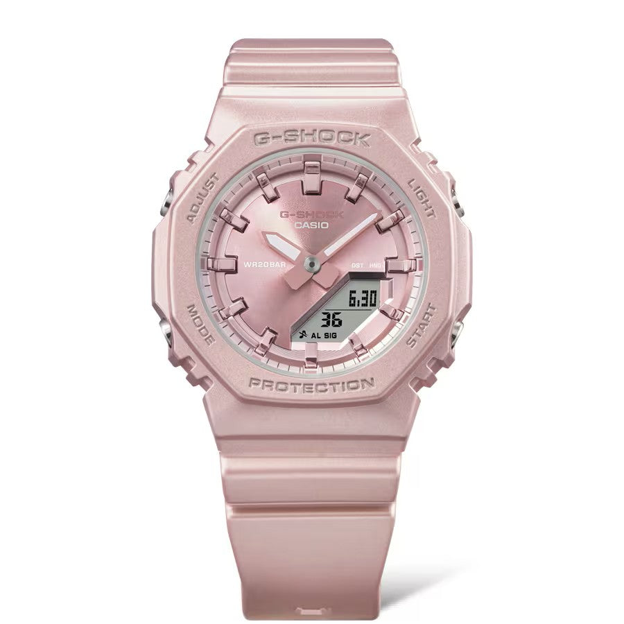 Casio G-Shock Women&#39;s Analog Digital Watch GMA-P2100ST-4A, Pearlescent Pink