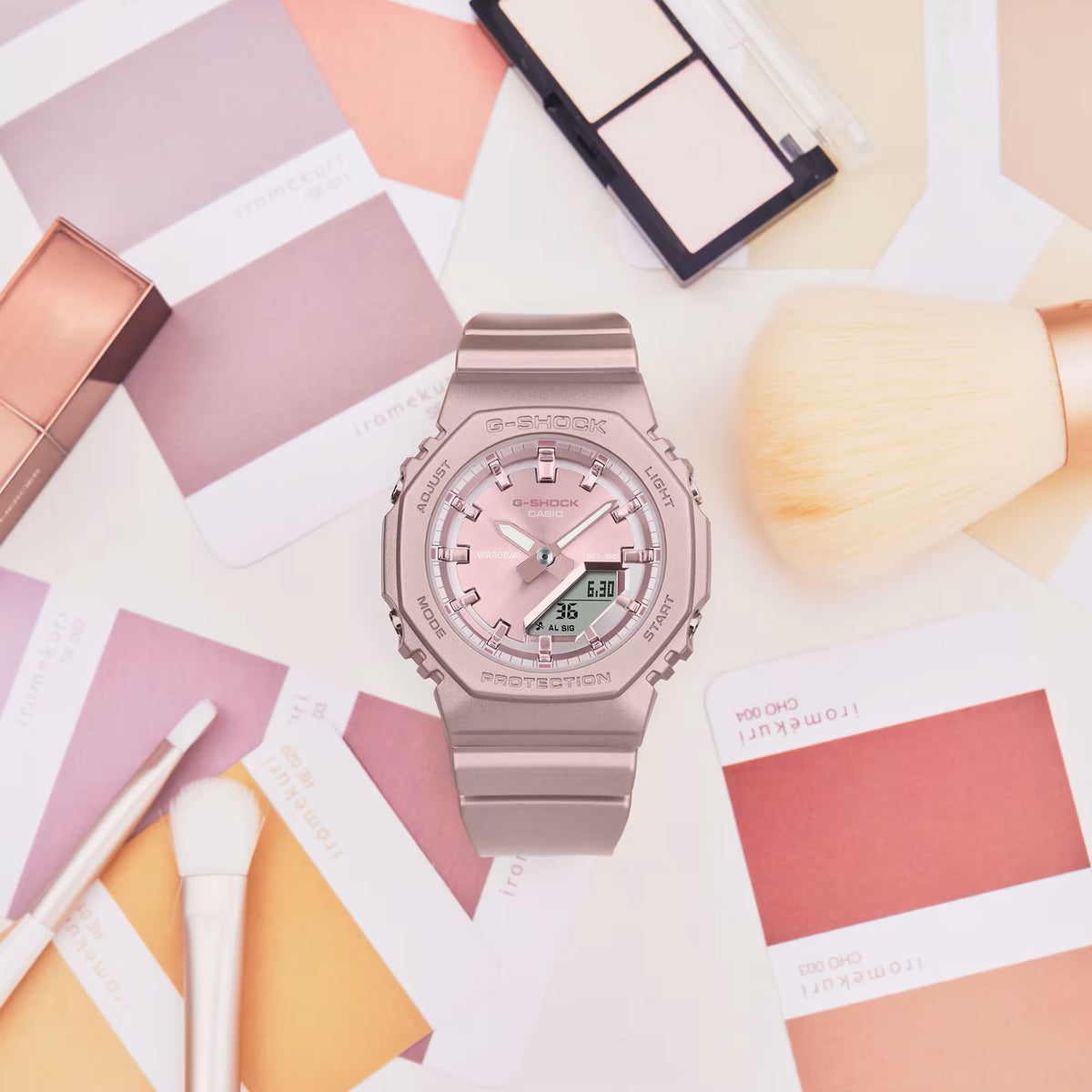 Casio G-Shock Women&#39;s Analog Digital Watch GMA-P2100ST-4A, Pearlescent Pink