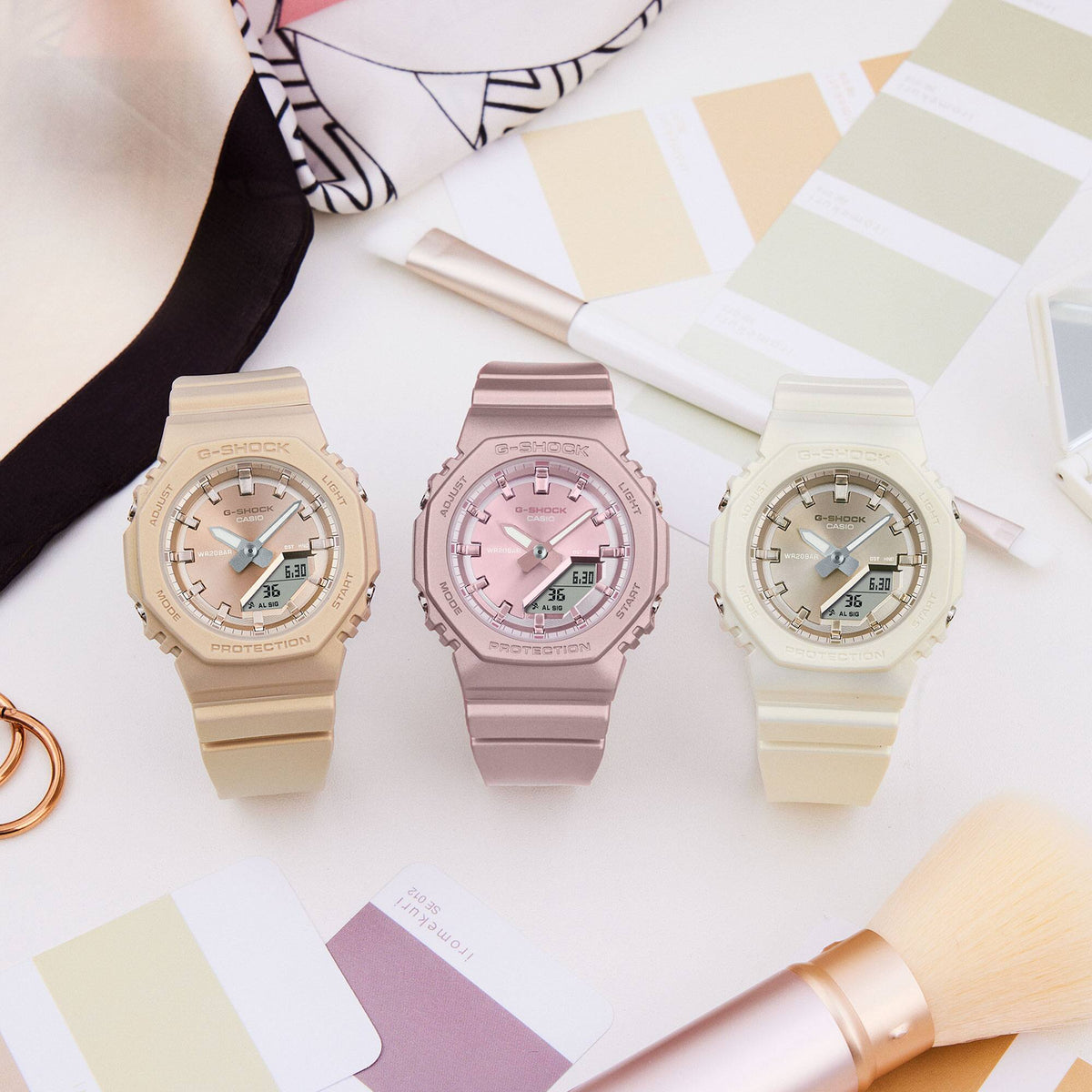 Casio G-Shock Women&#39;s Analog Digital Watch GMA-P2100ST-4A, Pearlescent Pink