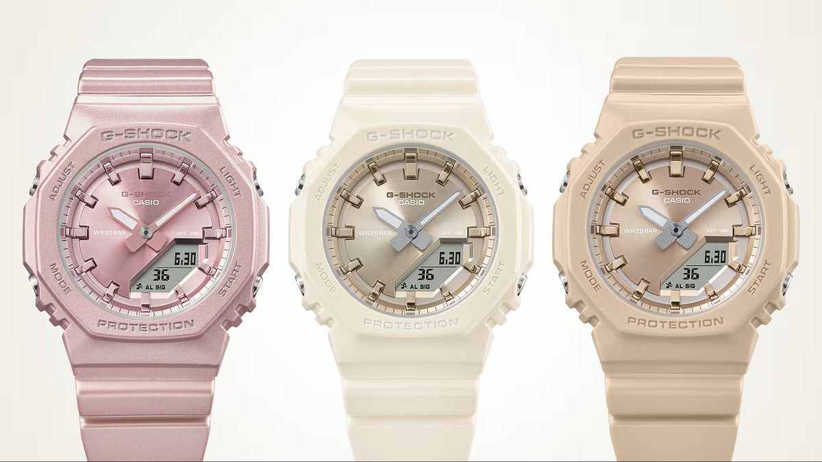 Casio G-Shock Women&#39;s Analog Digital Watch, GMAP2100ST-7A, White &amp; Gold