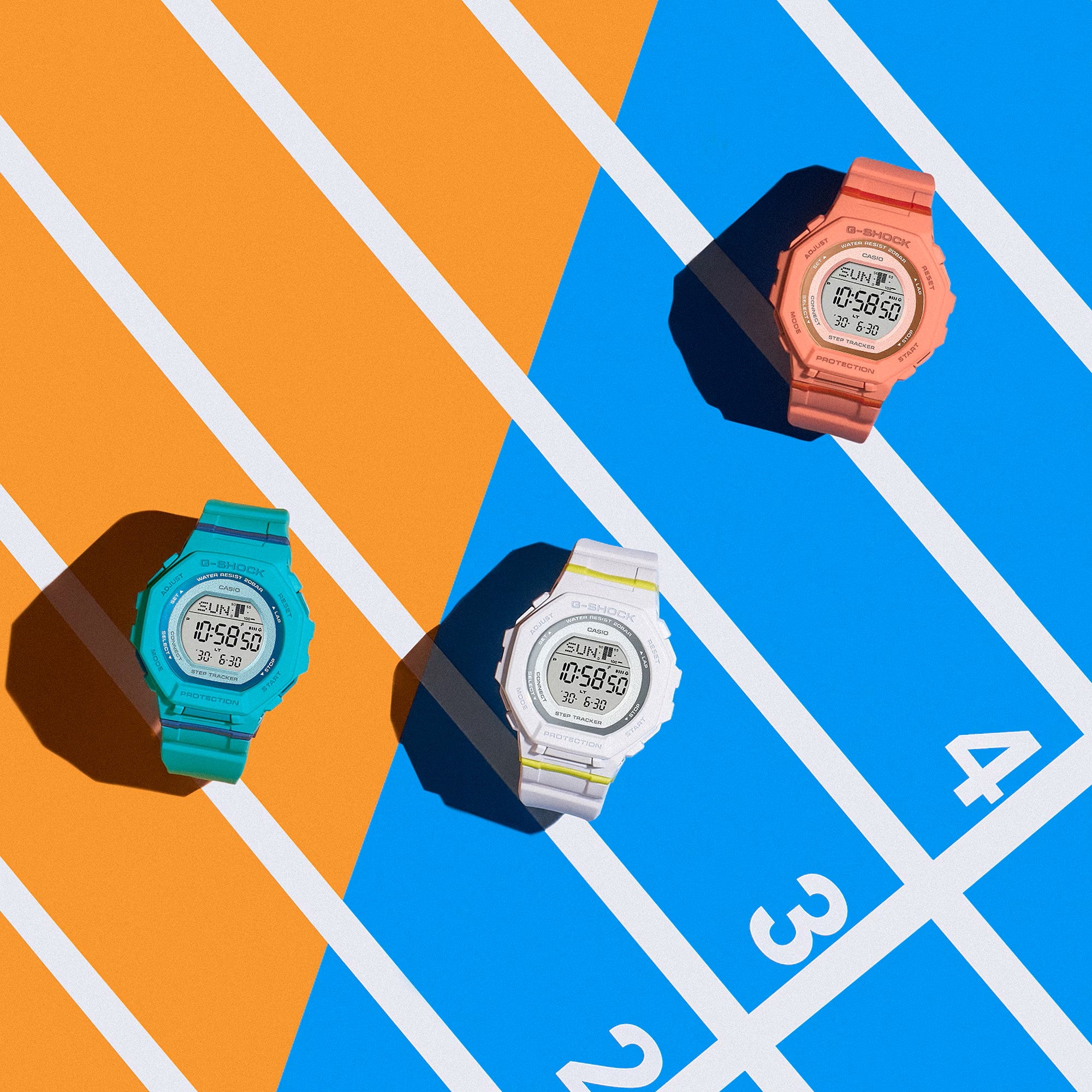 Casio G-Shock Ladies G-Squad Watch, White, GMD-B300SC-7