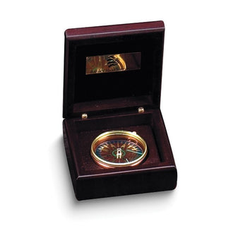 Wood Box with Brass Compass and Engraving Plate GP2330