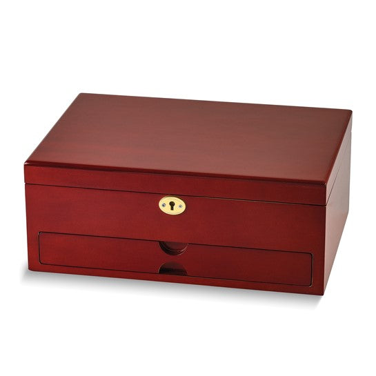 High Gloss Cherry Finish 10-Watch Holder and Accessory Case