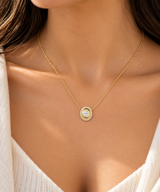 14K Yellow Gold 0.6cttw Lab Grown Diamond Necklace 18"